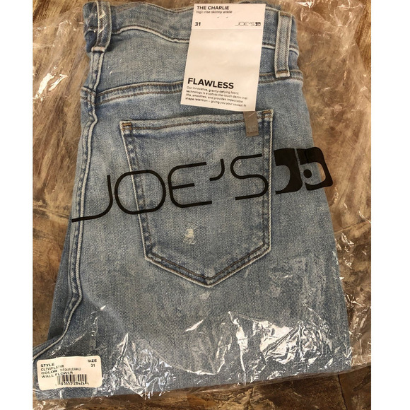 Joe's Jeans The Charlie Jeans High Rise Skinny Distressed Wall Flower NWT Sz 31 - Picture 3 of 7